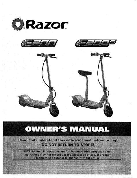 e200 razor scooter manual
