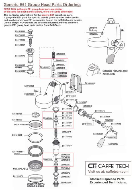 E61 Group Head Exploded View