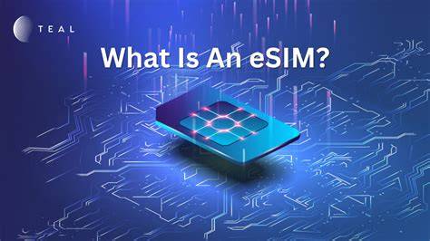Ilustrasi Chip eSIM tertanam di perangkat seluler
