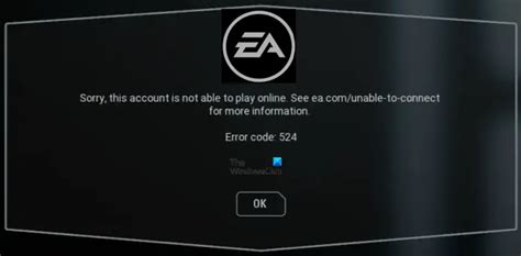 ea unable to connect error code 524