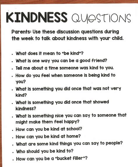 each kindness discussion questions
