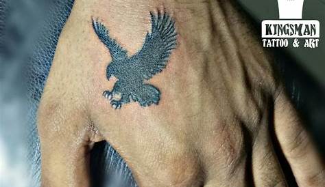 Eagle Head Hand Tattoo Colored Natural Looking Small Of