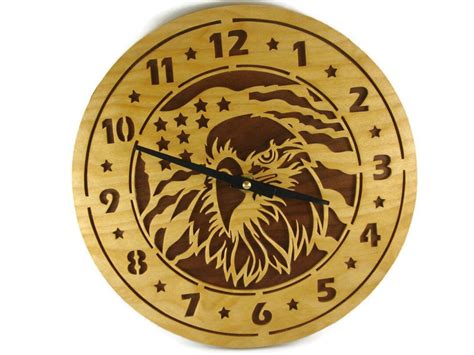 Eagle Wood Wall Clock
