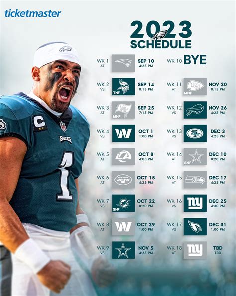 Eagles 2023 Schedule