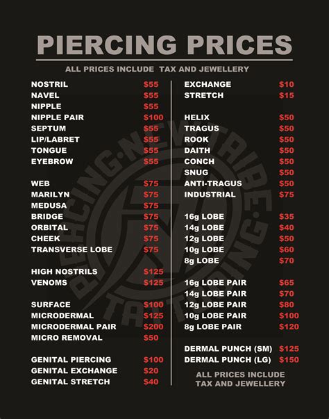 Incredible Ear Piercing Prices At Tattoo Shops Ideas