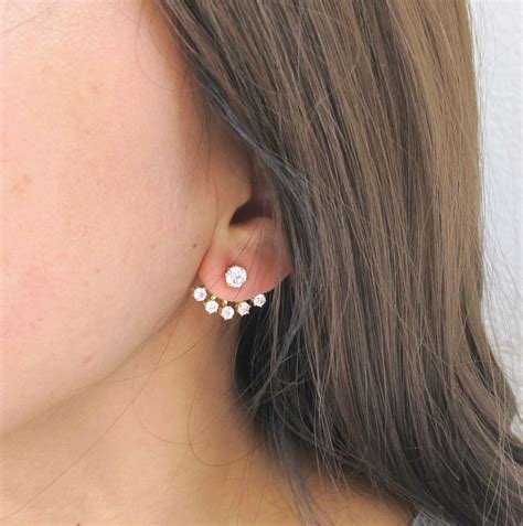 Ear Jacket Diamond Earrings