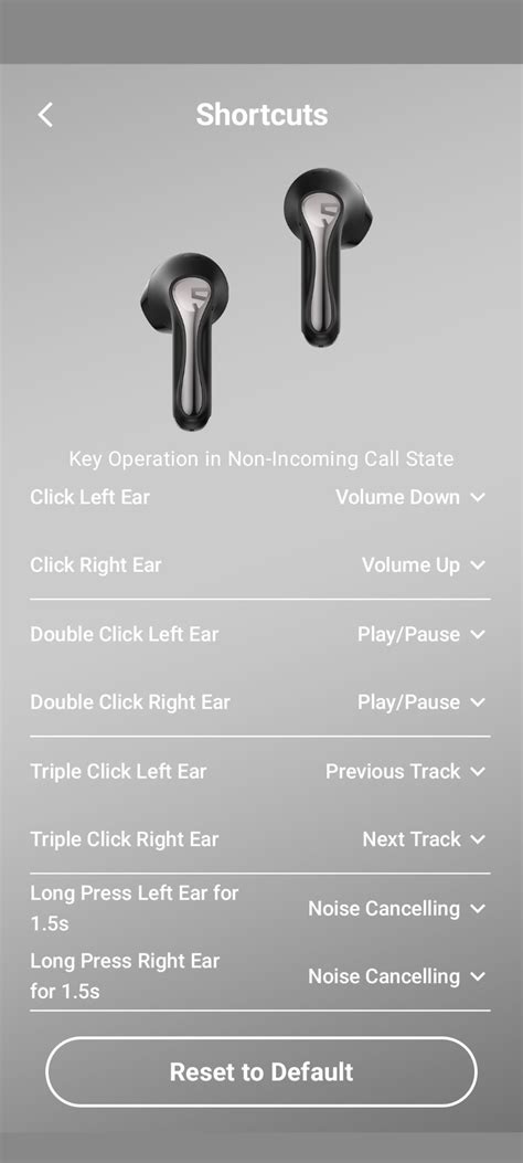 earbuds shortcuts