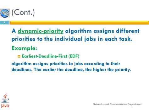 earliest deadline first algorithm assigns priorities according to