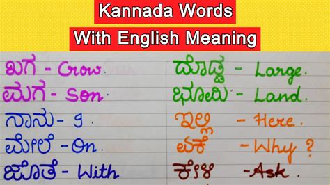 earliest meaning in kannada