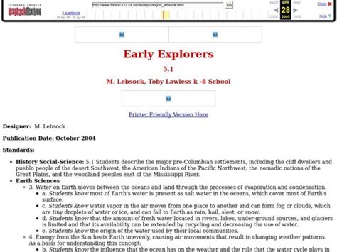 Early Explorers Lesson Plans 5Th Grade