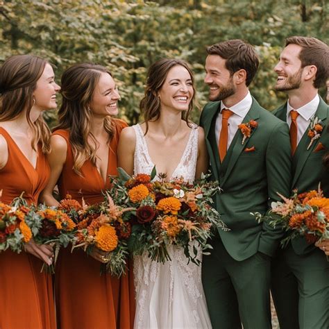 Early Fall Wedding Party