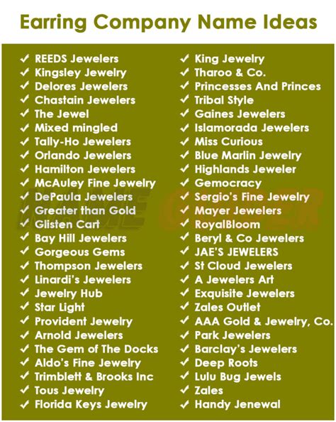earring brand names