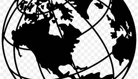 Globe World Earth Black White Americas - Black And White Earth Icon