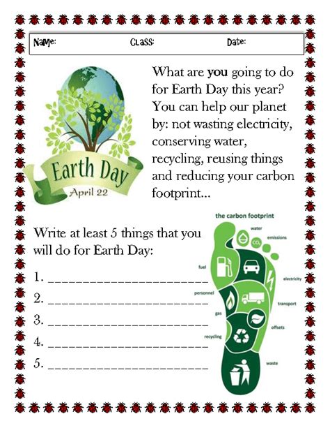 earth day activities for fourth graders
