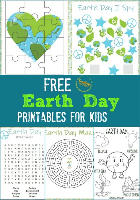 earth day activities for kids free printables