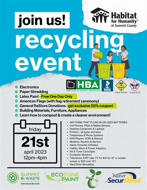 earth day recycling events near me