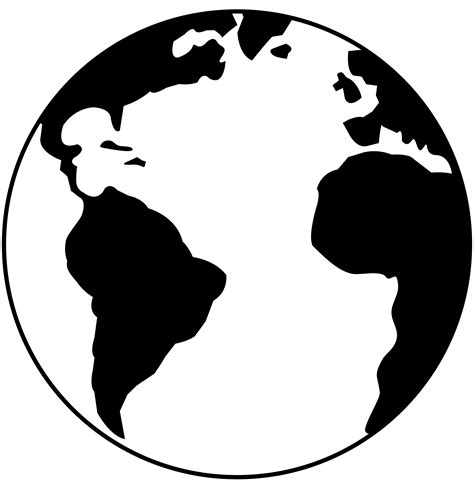 earth logo black and white