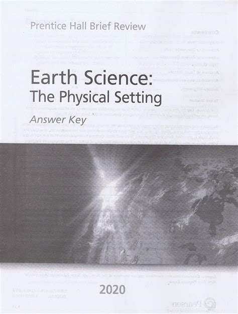 Earth Science The Physical Setting Answer Key