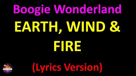 earth wind and fire boogie wonderland lyrics