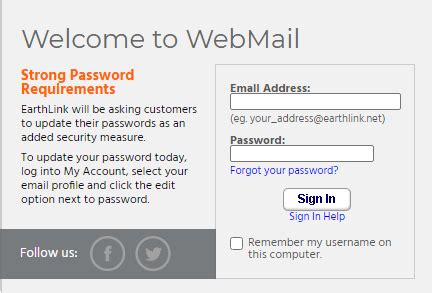 earthlink net webmail login not working