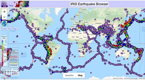 earthquake epicenter in world map