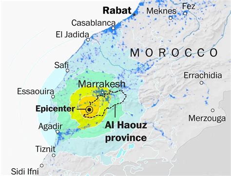 earthquake in morocco today map