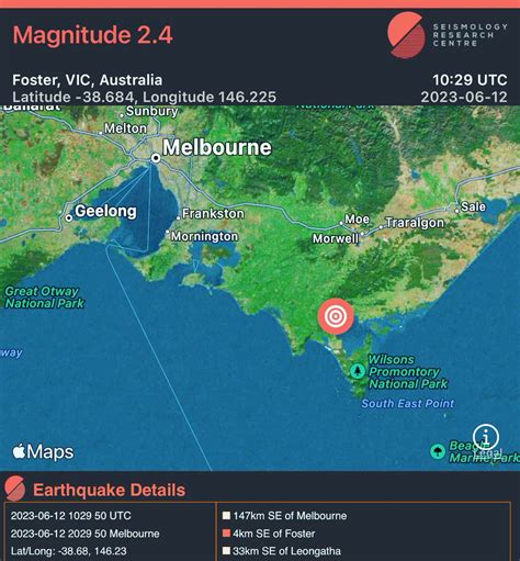earthquake melbourne 30 june 2023 probability