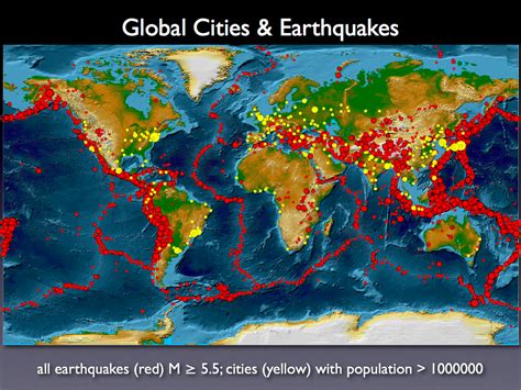earthquakes on a map