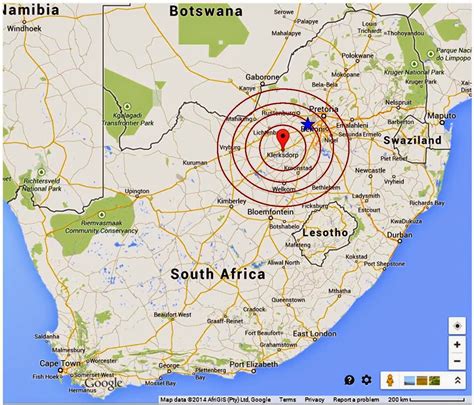 earthquakes today in south africa