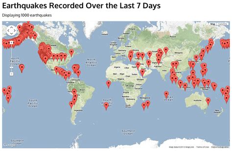 earthquakes today live map