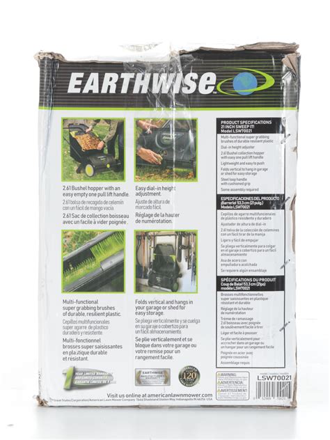 Openbox Earthwise Lsw70021 Sweep It 21inch Push Lawn Sweeper With