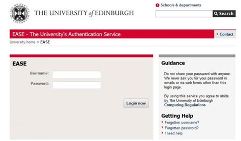 ease login edinburgh