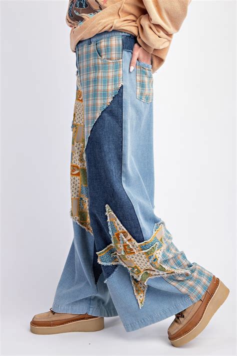 Easel Patchwork Jeans