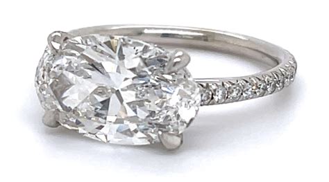 east west oval engagement ring
