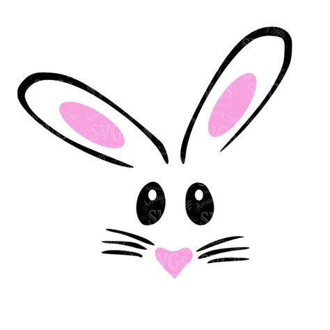Easter Bunny Face Easter Bunny SVG Bunny Face SVG Cricut Etsy