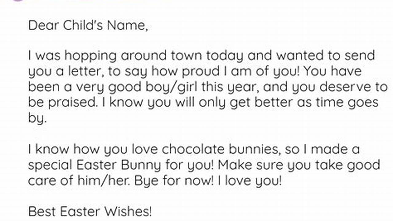 Unlock Easter Magic with Our Exclusive Bunny Letter Template