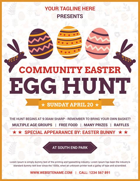 Easter flyer template PreDesigned Illustrator Graphics Creative Market