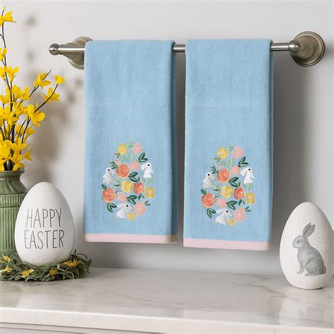 Happy Easter Bathroom Sets Bunny Shower Curtain Set with NonSlip Rug