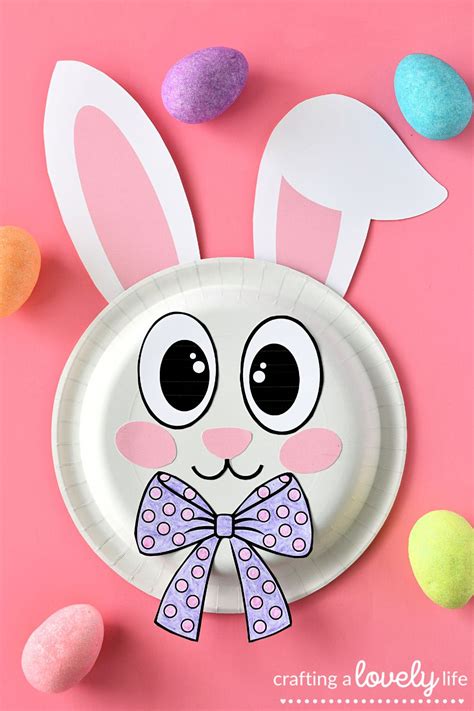 Easter Bunny Face Paper Plate