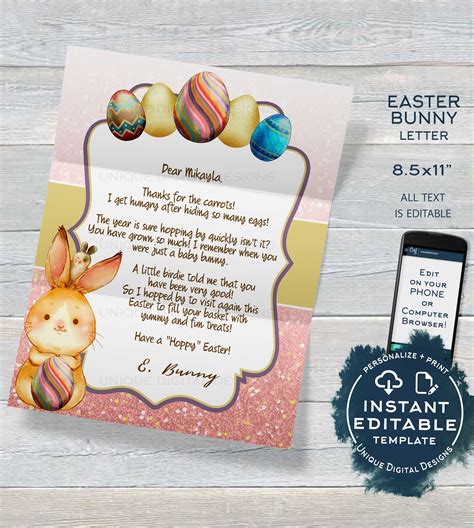 easter bunny letters package