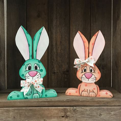 easter bunny wood decorations