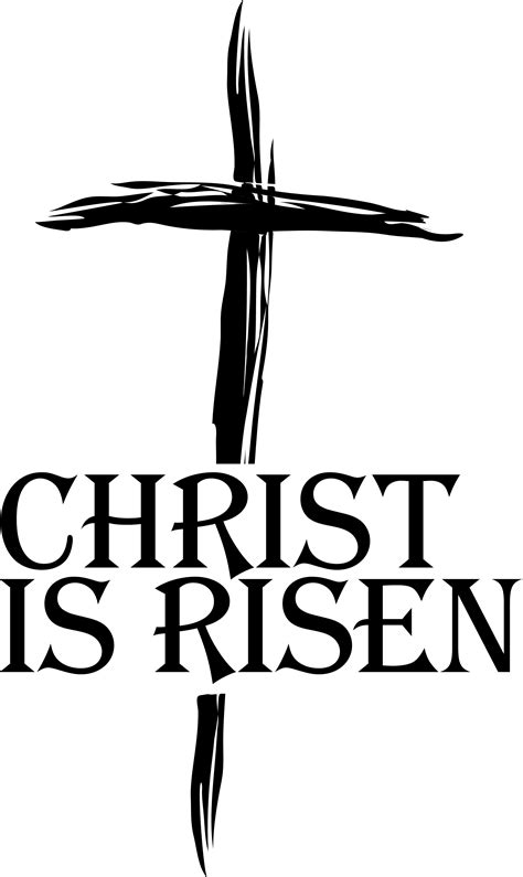 easter cross clipart black and white