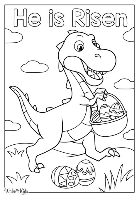 easter dinosaur coloring page printable template