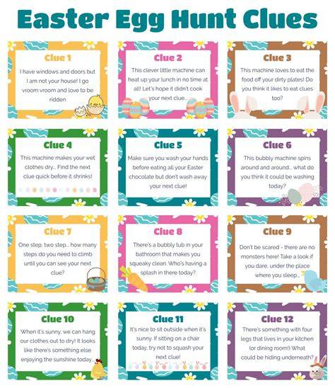 Easter Egg Clue Printable