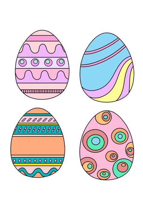Easter Eggs Printable Colored Easter Eggs