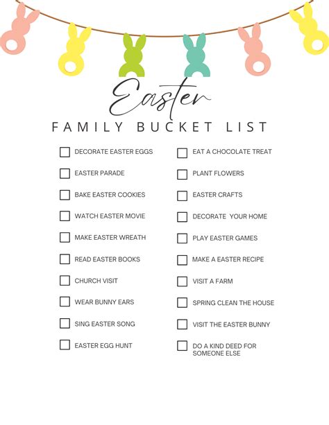 Easter List Printable Easter Breakfast