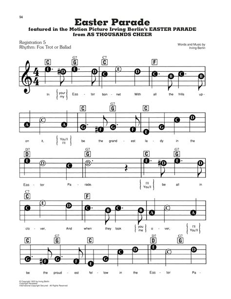 easter parade song sheet music