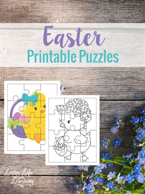 Easter Puzzles Printable 6 Pieces