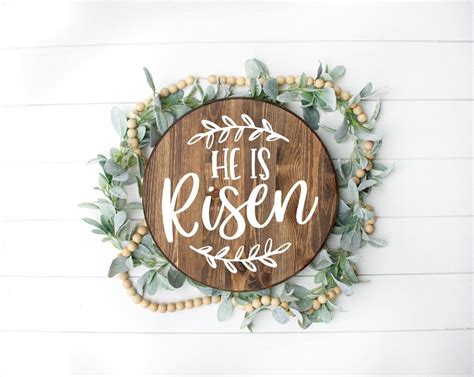 easter round wood sign