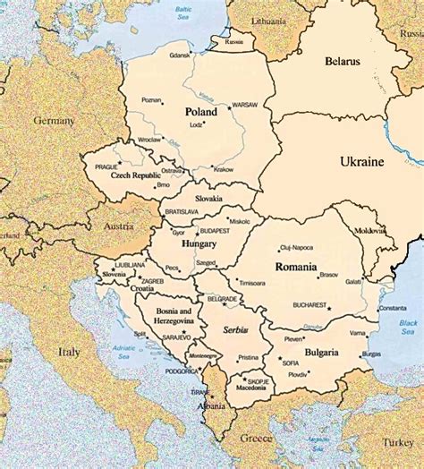 Eastern Europe Map In English